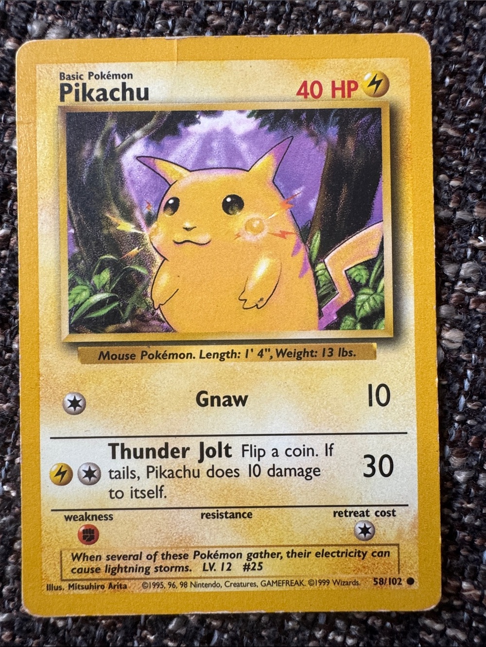 Pokemon Pikachu Yellow Trading Card